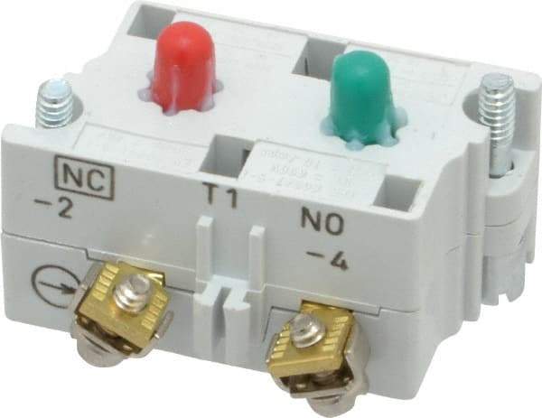 Eaton Cutler-Hammer - NO/NC, 0.5 Amp, Electrical Switch Contact Block - 120 VAC/VDC, Pressure Terminal, 30-1/2mm Hole, For Use with E34 Operators, Standard 10250T - Apex Tool & Supply