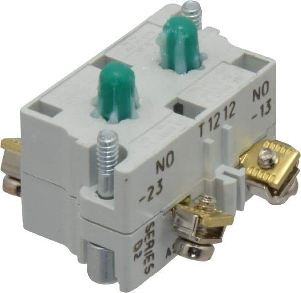 Eaton Cutler-Hammer - 2NO, 0.5 Amp, Electrical Switch Contact Block - 120 VAC/VDC, Pressure Terminal, 30-1/2mm Hole, For Use with E34 Operators, Standard 10250T - Apex Tool & Supply