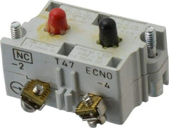 Eaton Cutler-Hammer - NO/NC, 0.5 Amp, Electrical Switch Contact Block - 120 VAC/VDC, Pressure Terminal, 30-1/2mm Hole, For Use with E34 Operators, Standard 10250T - Apex Tool & Supply