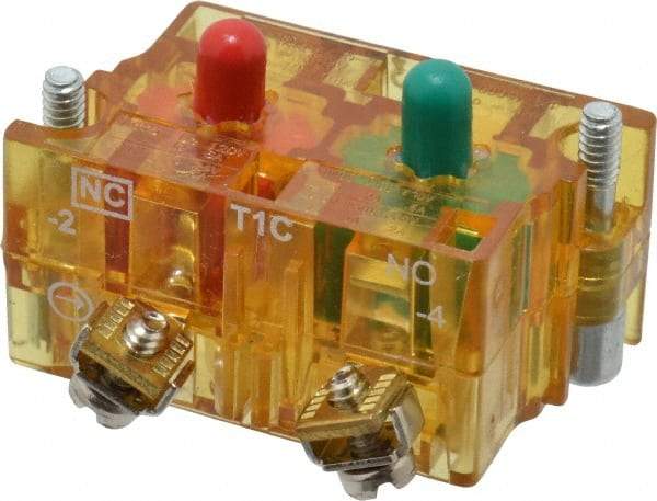 Eaton Cutler-Hammer - NO/NC, 0.5 Amp, Electrical Switch Contact Block - 120 VAC/VDC, Pressure Terminal, 30-1/2mm Hole, For Use with E34 Operators, Standard 10250T - Apex Tool & Supply