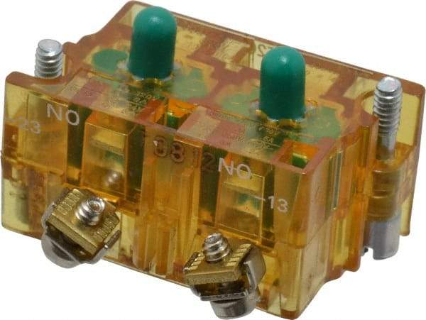 Eaton Cutler-Hammer - 2NO, 0.5 Amp, Electrical Switch Contact Block - 120 VAC/VDC, Pressure Terminal, 30-1/2mm Hole, For Use with E34 Operators, Standard 10250T - Apex Tool & Supply