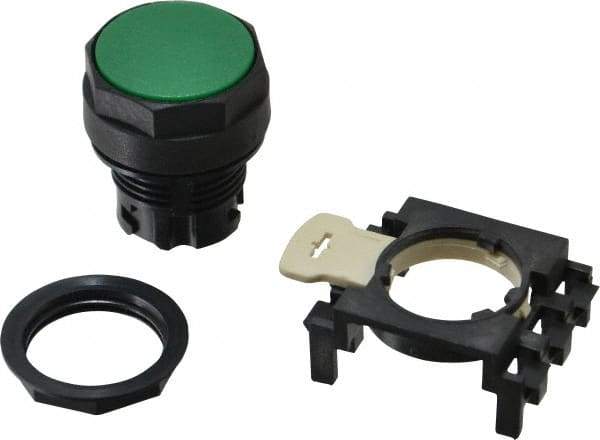 Eaton Cutler-Hammer - 25mm Mount Hole, Flush, Pushbutton Switch Only - Round, Green Pushbutton, Nonilluminated, Momentary (MO) - Apex Tool & Supply