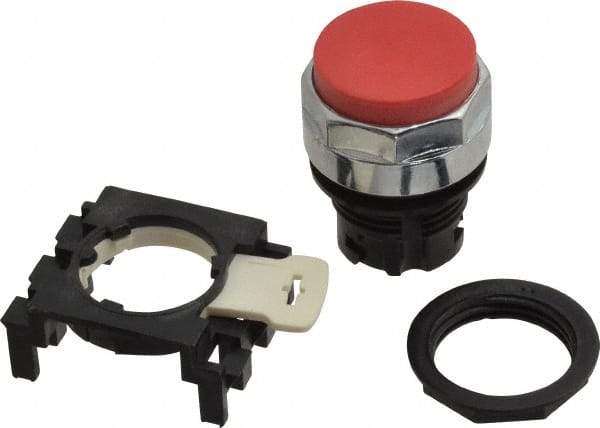 Eaton Cutler-Hammer - 25mm Mount Hole, Extended Straight, Pushbutton Switch Only - Round, Red Pushbutton, Nonilluminated, Momentary (MO) - Apex Tool & Supply