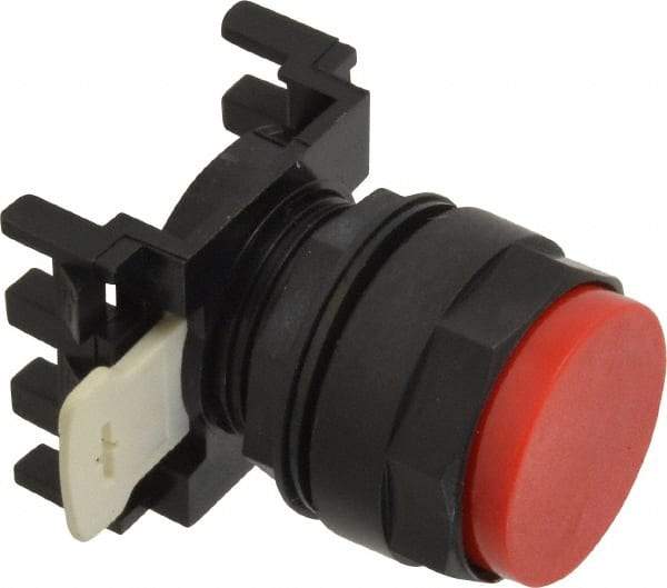 Eaton Cutler-Hammer - 25mm Mount Hole, Extended Straight, Pushbutton Switch Only - Round, Red Pushbutton, Nonilluminated, Momentary (MO) - Apex Tool & Supply
