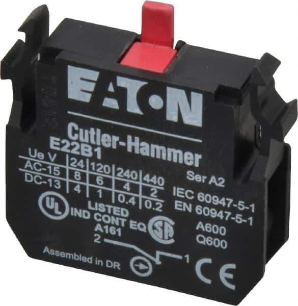 Eaton Cutler-Hammer - NC, Electrical Switch Contact Block - 22-1/2mm Hole, For Use with Indicating Lights, Pushbuttons - Apex Tool & Supply