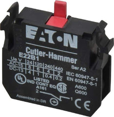 Eaton Cutler-Hammer - NC, Electrical Switch Contact Block - 22-1/2mm Hole, For Use with Indicating Lights, Pushbuttons - Apex Tool & Supply