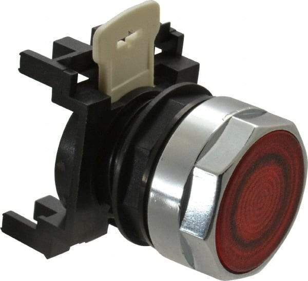 Eaton Cutler-Hammer - 25mm Mount Hole, Flush, Pushbutton Switch Only - Round, Red Pushbutton, Illuminated, Momentary (MO) - Apex Tool & Supply