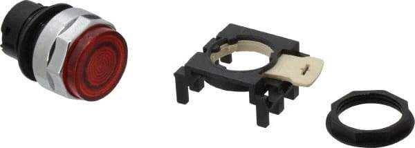 Eaton Cutler-Hammer - 25mm Mount Hole, Extended Straight, Pushbutton Switch Only - Round, Red Pushbutton, Illuminated, Momentary (MO) - Apex Tool & Supply