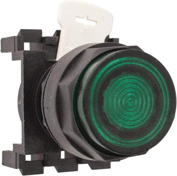 Eaton Cutler-Hammer - 25mm Mount Hole, Extended Straight, Pushbutton Switch Only - Round, Green Pushbutton, Illuminated, Momentary (MO) - Apex Tool & Supply