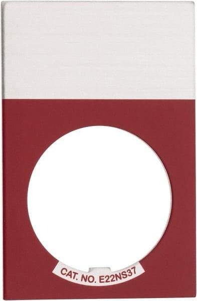 Eaton Cutler-Hammer - Rectangular, Aluminum Legend Plate - Blank - Silver Background, Black Letters, 22-1/2mm Hole Diameter, 1.17 Inch Wide x 1.77 Inch High - Apex Tool & Supply