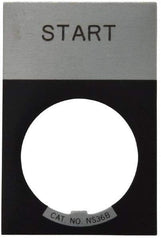 Eaton Cutler-Hammer - Rectangular, Aluminum Legend Plate - Start - Silver Background, Black Letters, 22-1/2mm Hole Diameter, 1.17 Inch Wide x 1.77 Inch High - Apex Tool & Supply