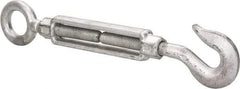 Made in USA - 2,700 Lb Load Limit, 3/4" Thread Diam, 6" Take Up, Steel Hook & Eye Turnbuckle - 17-3/4" Closed Length - Apex Tool & Supply