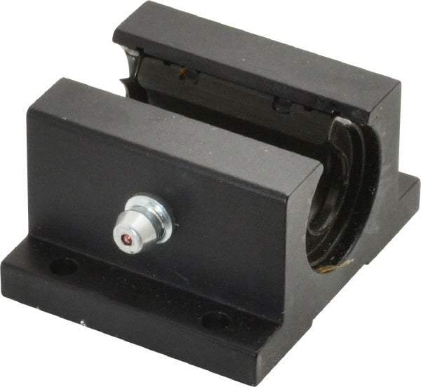 L.M76 - 0.5005" Inside Diam, Open Single Pillow Block Linear Bearing - 2" Overall Width - Apex Tool & Supply