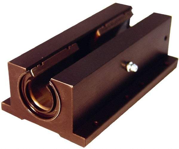 L.M76 - 1.5008" Inside Diam, Open Twin Pillow Block Linear Bearing - 4-3/4" Overall Width - Apex Tool & Supply