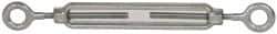 Made in USA - 500 Lb Load Limit, 1/4" Thread Diam, 4" Take Up, Steel Eye & Eye Turnbuckle - 8-1/4" Closed Length - Apex Tool & Supply