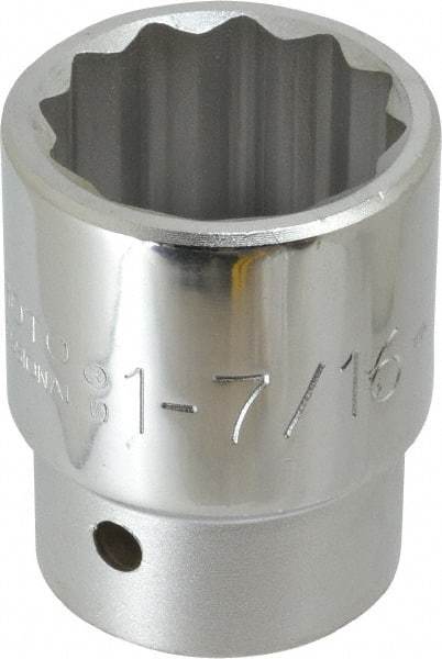 Proto - 1-7/16", 1" Drive, Standard Hand Socket - 12 Points, 2-3/4" OAL - Apex Tool & Supply
