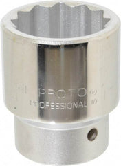 Proto - 1-11/16", 1" Drive, Standard Hand Socket - 12 Points, 3-1/4" OAL - Apex Tool & Supply