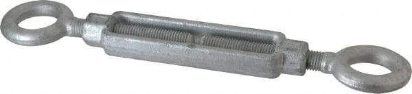 Made in USA - 5,200 Lb Load Limit, 3/4" Thread Diam, 6" Take Up, Steel Eye & Eye Turnbuckle - 17-3/4" Closed Length - Apex Tool & Supply