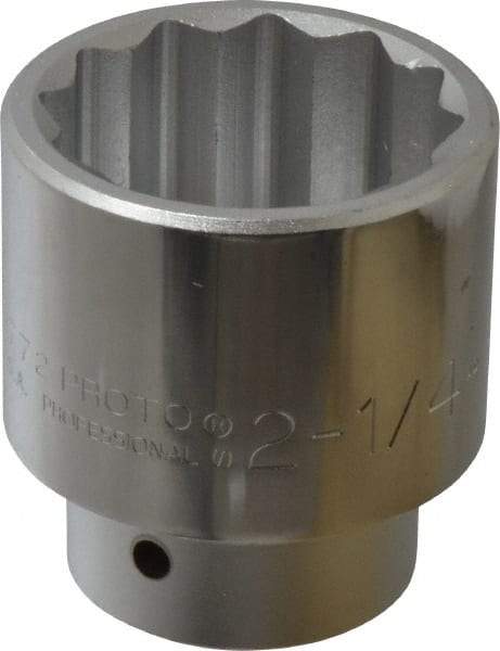 Proto - 2-1/4", 1" Drive, Standard Hand Socket - 12 Points, 3-13/16" OAL - Apex Tool & Supply