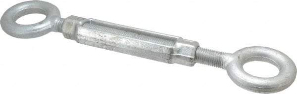 Made in USA - 10,000 Lb Load Limit, 1" Thread Diam, 6" Take Up, Steel Eye & Eye Turnbuckle - 21-1/4" Closed Length - Apex Tool & Supply