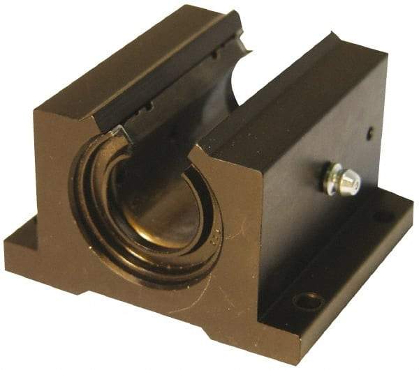 L.M76 - 1.2508" Inside Diam, Open Single Pillow Block Linear Bearing - 4" Overall Width - Apex Tool & Supply