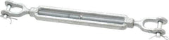 Made in USA - 1,200 Lb Load Limit, 3/8" Thread Diam, 6" Take Up, Steel Jaw & Jaw Turnbuckle - 12" Closed Length - Apex Tool & Supply