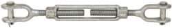 Made in USA - 5,200 Lb Load Limit, 3/4" Thread Diam, 6" Take Up, Steel Jaw & Jaw Turnbuckle - 17" Closed Length - Apex Tool & Supply