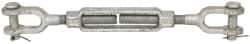 Made in USA - 7,200 (Jaw) Lb Load Limit, 7/8" Thread Diam, 6" Take Up, Steel Jaw & Jaw Turnbuckle - 19-1/2" Closed Length - Apex Tool & Supply