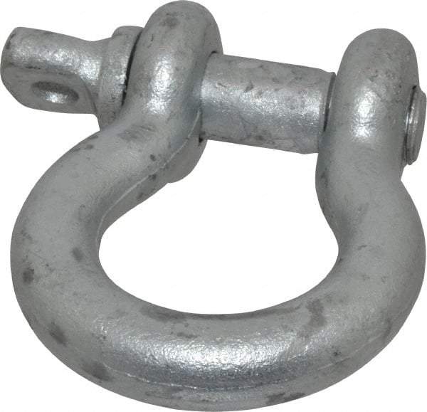 Made in USA - 7/8" Nominal Chain Size, 6.5 Ton Carbon Steel Screw Anchor Shackle - 7/8" Diam, 1" Pin Diam, 3-1/8" High x 1-7/16" Wide Inside Jaw, 2-1/16" Inside Width, 2" Max Body Thickness - Apex Tool & Supply