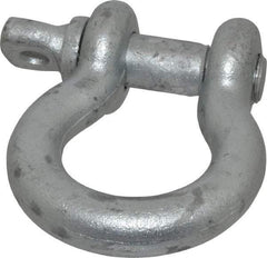 Made in USA - 7/8" Nominal Chain Size, 6.5 Ton Carbon Steel Screw Anchor Shackle - 7/8" Diam, 1" Pin Diam, 3-1/8" High x 1-7/16" Wide Inside Jaw, 2-1/16" Inside Width, 2" Max Body Thickness - Apex Tool & Supply