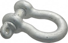 Made in USA - 1-1/8" Nominal Chain Size, 9.5 Ton Carbon Steel Screw Anchor Shackle - 1-1/8" Diam, 1-1/4" Pin Diam, 4-1/4" High x 1-13/16" Wide Inside Jaw, 2-15/16" Inside Width, 2-5/8" Max Body Thickness - Apex Tool & Supply
