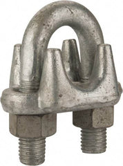 Value Collection - 1" Wire Rope U-Bolt Clip - Forged Steel, Galvanized - Apex Tool & Supply