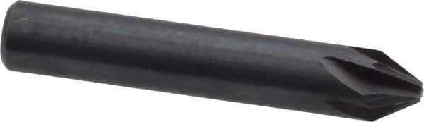 Keo - 1/4" Head Diam, 1/4" Shank Diam, 6 Flute 60° High Speed Steel Countersink - Bright Finish, 1-1/2" OAL, Single End, Straight Shank, Right Hand Cut - Apex Tool & Supply