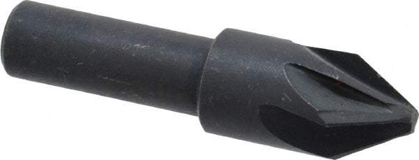 Keo - 1/2" Head Diam, 3/8" Shank Diam, 6 Flute 60° High Speed Steel Countersink - Bright Finish, 2" OAL, Single End, Straight Shank, Right Hand Cut - Apex Tool & Supply