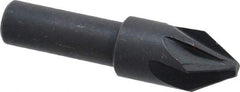 Keo - 1/2" Head Diam, 3/8" Shank Diam, 6 Flute 60° High Speed Steel Countersink - Bright Finish, 2" OAL, Single End, Straight Shank, Right Hand Cut - Apex Tool & Supply