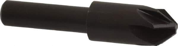 Keo - 3/8" Head Diam, 1/4" Shank Diam, 6 Flute 82° High Speed Steel Countersink - Bright Finish, 1-3/4" OAL, Single End, Straight Shank, Right Hand Cut - Apex Tool & Supply