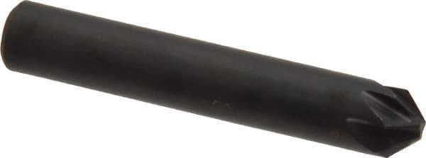 Keo - 1/4" Head Diam, 1/4" Shank Diam, 6 Flute 90° High Speed Steel Countersink - Bright Finish, 1-1/2" OAL, Single End, Straight Shank, Right Hand Cut - Apex Tool & Supply