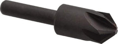 Keo - 1/2" Head Diam, 1/4" Shank Diam, 6 Flute 90° High Speed Steel Countersink - Bright Finish, 2" OAL, Single End, Straight Shank, Right Hand Cut - Apex Tool & Supply