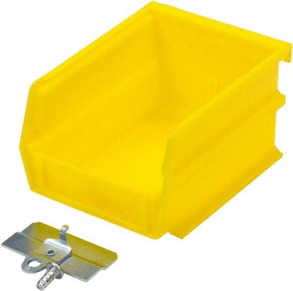 Triton - 5-3/8" Deep, Yellow Polypropylene Hopper Stacking Bin - 3" High x 4-1/8" Wide x 5-3/8" Long - Apex Tool & Supply