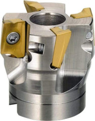 Sumitomo - 63mm Cut Diam, 32mm Shank Diam, 150mm OAL, Indexable Square Shoulder End Mill - AX.T 12350 Inserts, Cylindrical Shank, 90° Lead Angle, Through Coolant, Series WaveMill - Apex Tool & Supply