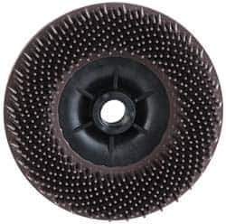 3M - 4-1/2" 36 Grit Ceramic Straight Disc Brush - Very Coarse Grade, Threaded Hole Connector, 3/4" Trim Length, 5/8-11 Threaded Arbor Hole - Apex Tool & Supply