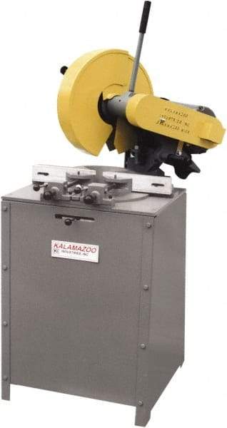 Kalamazoo - 14" Blade Diam, 1" Arbor Hole, Miter Chop & Cutoff Saw - 1,300 RPM, 5 hp, 220/440 Volts, 3 Phase - Apex Tool & Supply