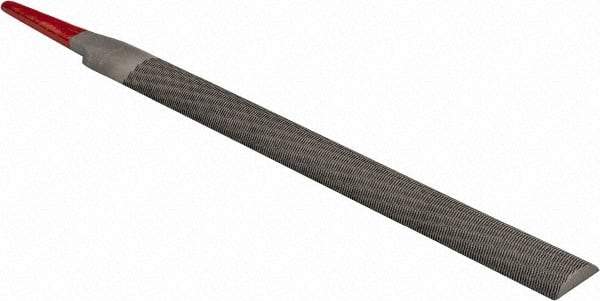 Simonds File - 6" Long, Second Cut, Half Round American-Pattern File - Double Cut, Tang - Apex Tool & Supply
