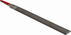 Simonds File - 6" Long, Second Cut, Half Round American-Pattern File - Double Cut, Tang - Apex Tool & Supply