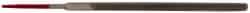 Simonds File - 4" Long, Second Cut, Square American-Pattern File - Double Cut, Tang - Apex Tool & Supply