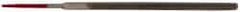 Simonds File - 4" Long, Second Cut, Square American-Pattern File - Double Cut, Tang - Apex Tool & Supply