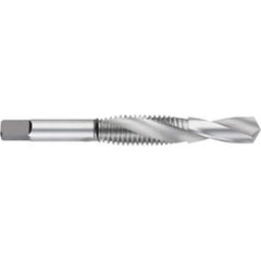 Titan USA - Combination Drill & Taps; Thread Size (Inch): 1/4-28 ; Drill Size (Decimal Inch): 0.2188 ; Class of Fit: 2B ; Thread Limit: H3 ; Number of Flutes: 2 ; Drill Length (Inch): 9/16 - Exact Industrial Supply