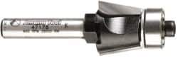 Amana Tool - 5/8" Cut Diam, 1/2" Length of Cut, 2 Flute Bevel Trim Edge Profile Router Bit - Carbide-Tipped, 1/4" Shank Diam, 2" OAL, Uncoated - Apex Tool & Supply