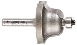 Amana Tool - 1-3/8" Cut Diam, 13/16" Length of Cut, 2 Flute Profiling Edge Profile Router Bit - Carbide-Tipped, 1/4" Shank Diam, 2-1/4" OAL, Uncoated - Apex Tool & Supply