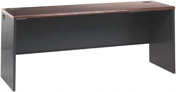 Hon - Steel-Reinforced High-Pressure Laminate Desk Shell - 72" Wide x 24" Deep x 29" High, Mahogany/Charcoal - Apex Tool & Supply